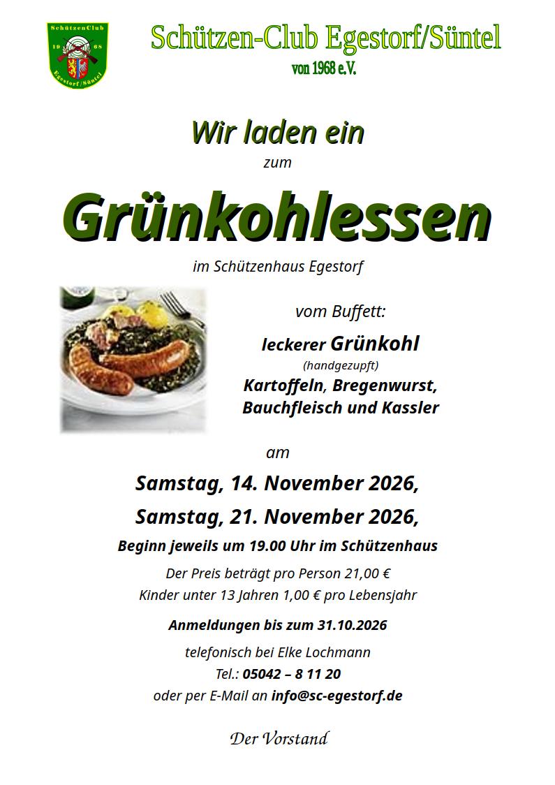 Einlaung zum Grünkohlessen
